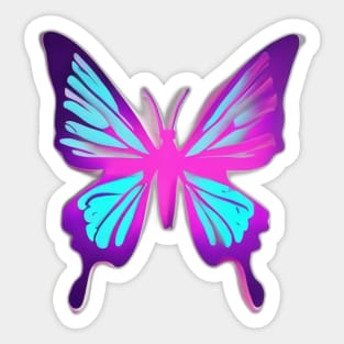 Butterfly Neon Shadow Silhouette Anime Style Collection No. 307 Sticker